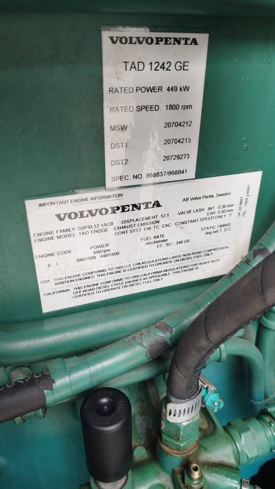 Grupo Gerador - Volvo Penta - TAD 1242 GE