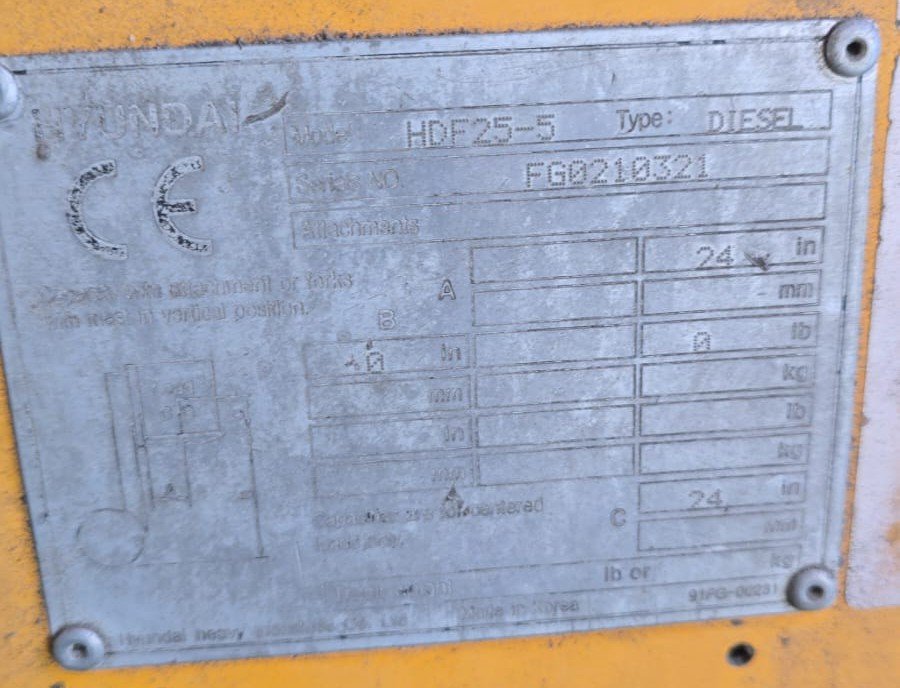 Empilhadeira Combustão - Hyundai - HDF25