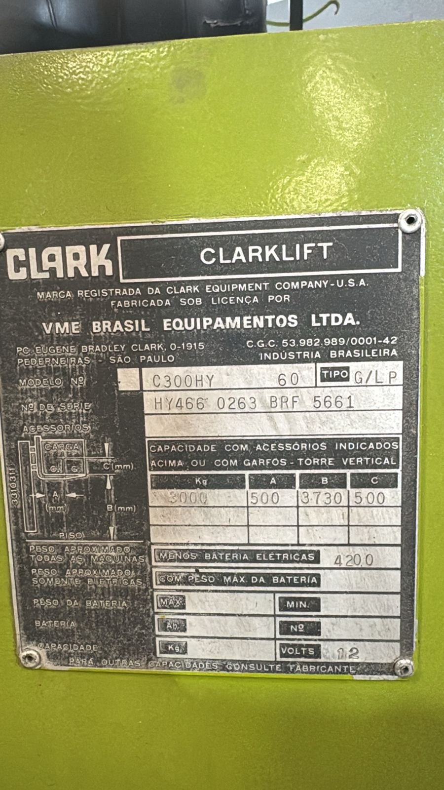 Empilhadeira Combustão - Clark - C300HY60