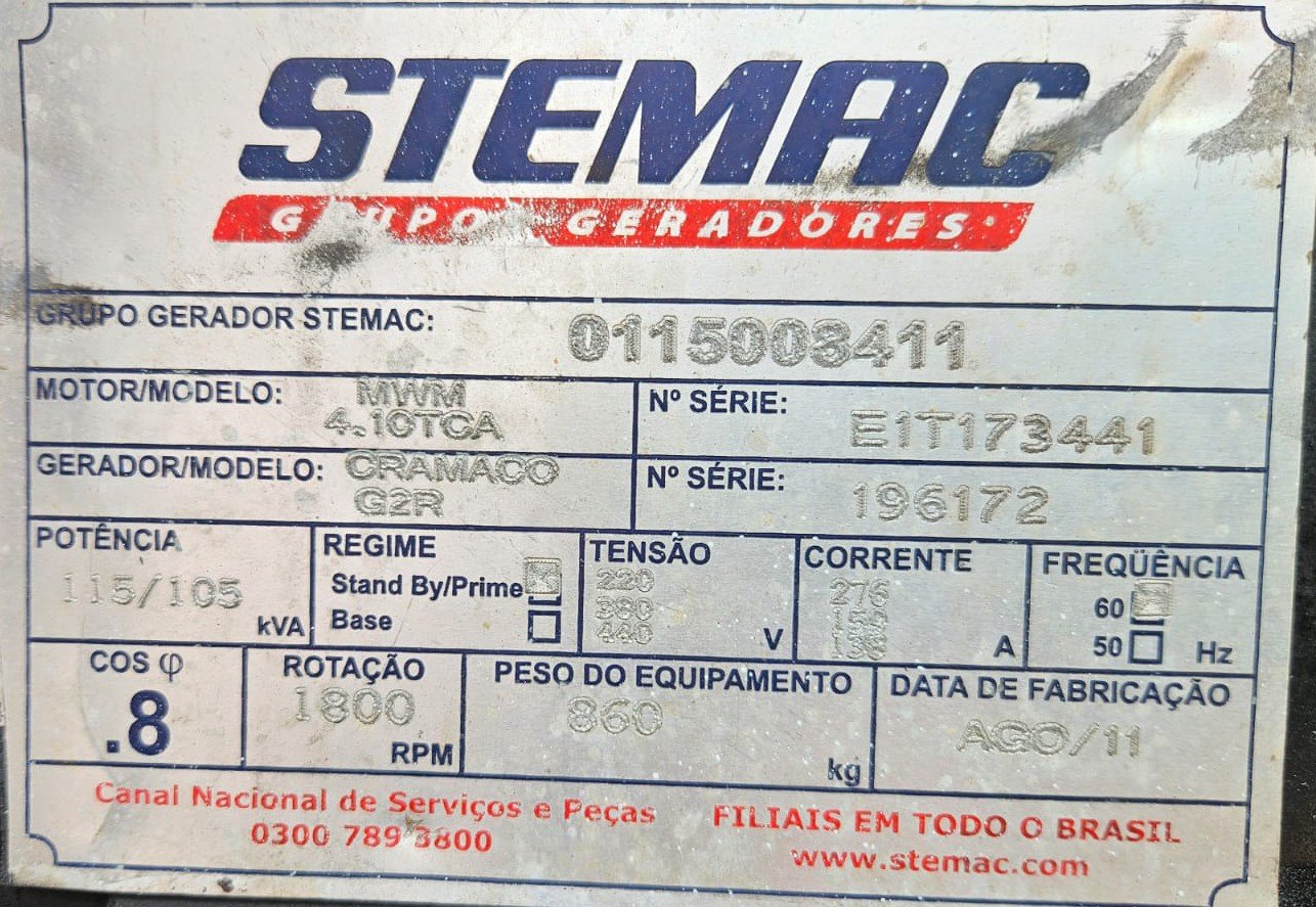 Grupo Gerador - Stemac - Cabinado