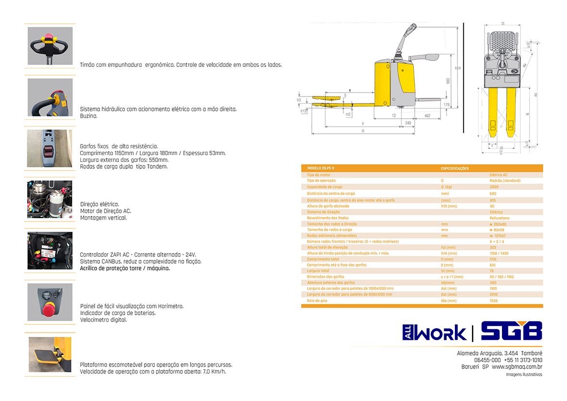 Empilhadeira Transpaleteira - All Work - 20PE-II